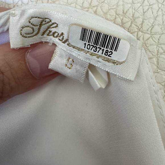 SHOSHANNA -  White V-Neck Blouse Arm Slits - Size S - Picture 5 of 7